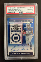 Load image into Gallery viewer, Darius Slayton - 2019 Panini Contenders Optic Football - Autograph Blue -  Rookie Card #108 - Graded PSA 10 GEM