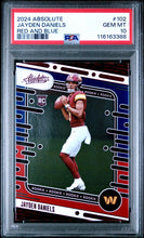 Load image into Gallery viewer, Jayden Daniels - 2024 Absolute - Red and Blue Rookie Card #102 - Graded PSA 10 GEM