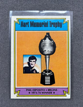 Load image into Gallery viewer, 1973-74 Topps Hockey - Hart Memorial Trophy - Phil Esposito - Card #244 - HOF